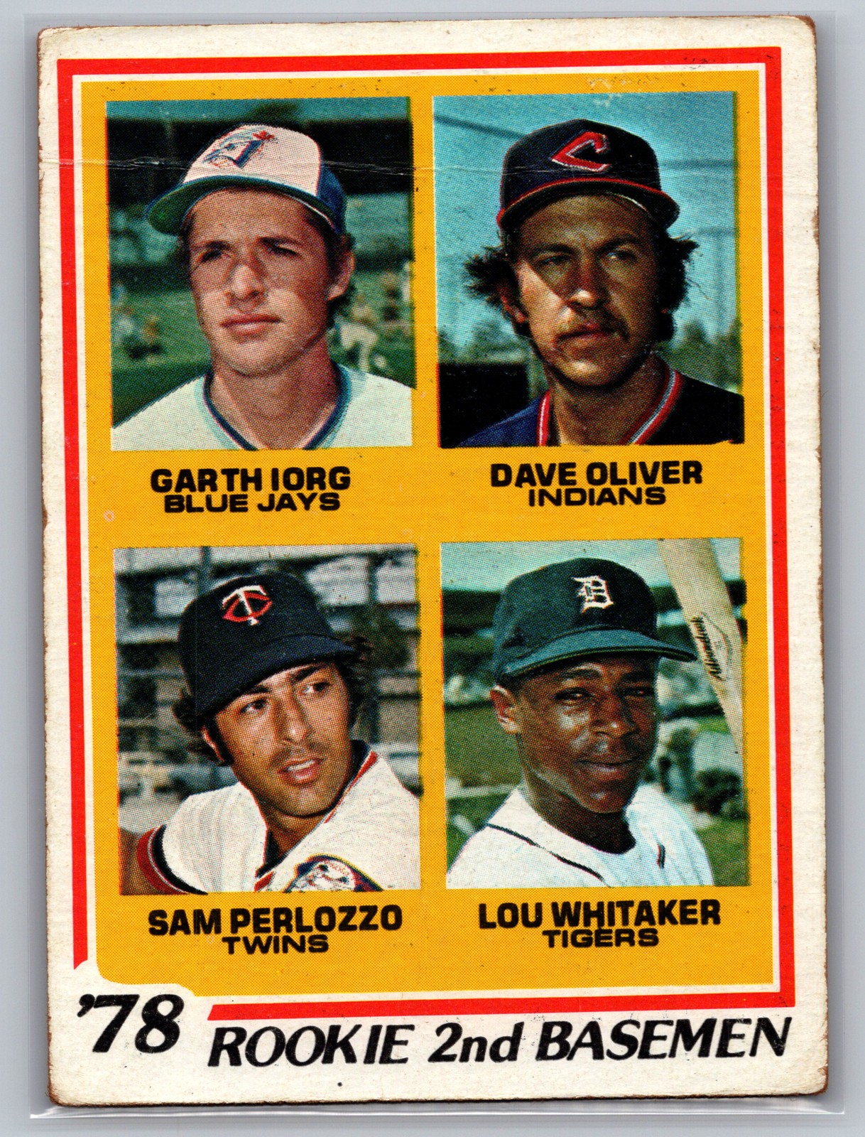 1978 Topps #704 1978 Rookie 2nd Basemen (G Iorg/D Oliver/S Perlozzo/L Whitaker)