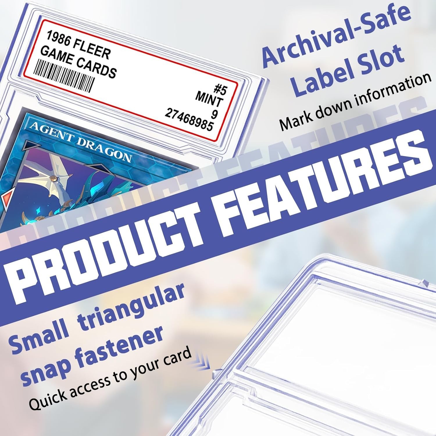 100-Pcs Acrylic Card Holder for Trading Cards