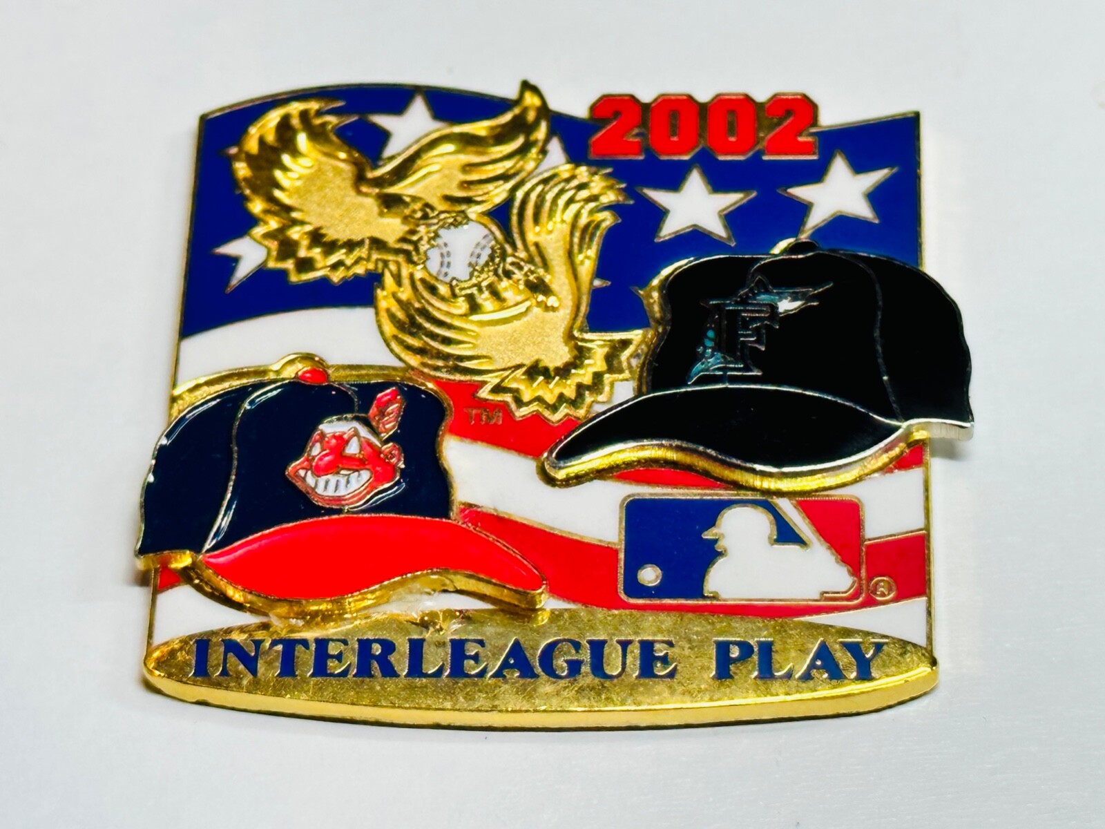 Cleveland Indians Miami Florida Marlins Interleague Pin 6/18/02 6/19/02 6/20/02