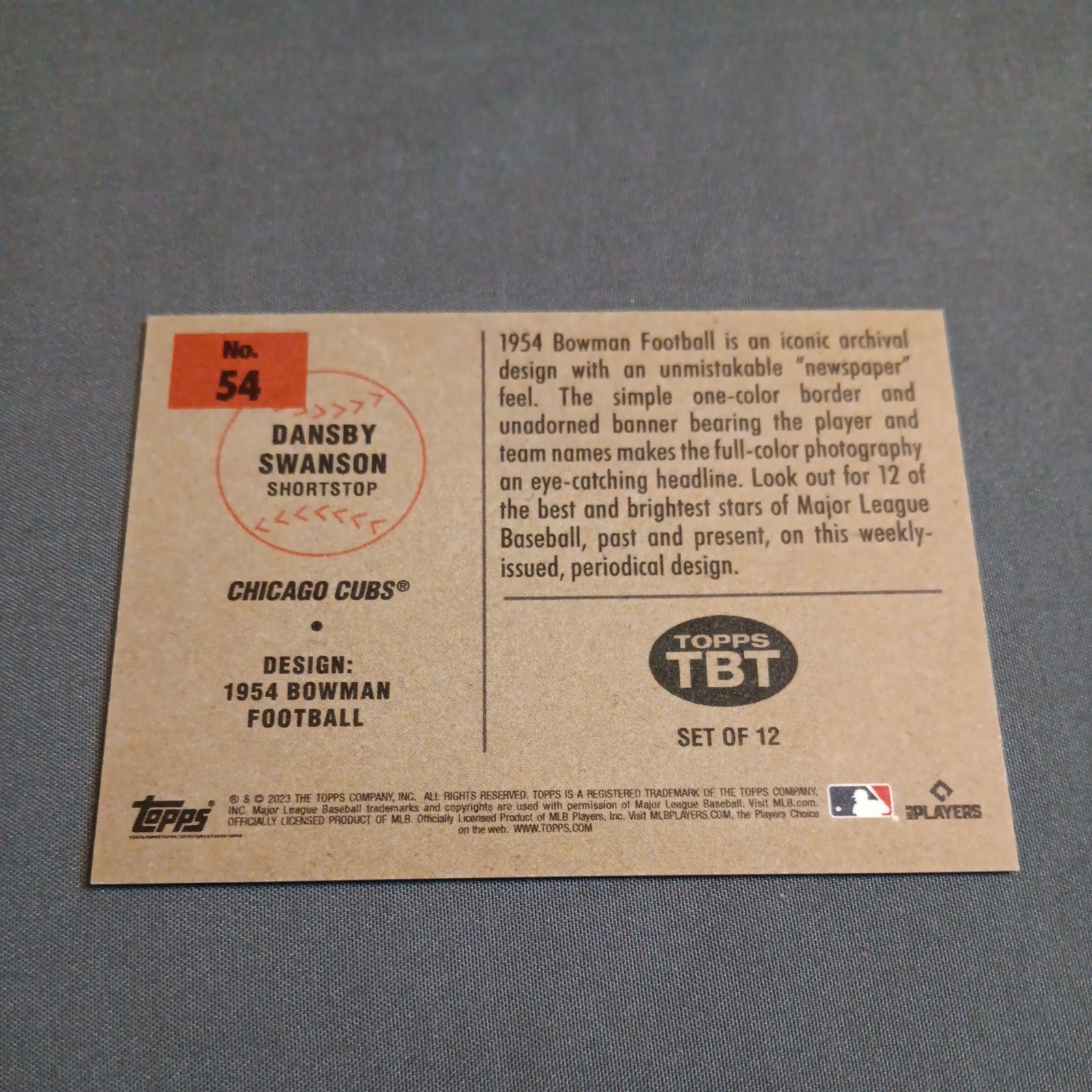 2023 Topps Throwback Thursday DANSBY SWANSON Blue /10 #54 ’54 Bowman FB