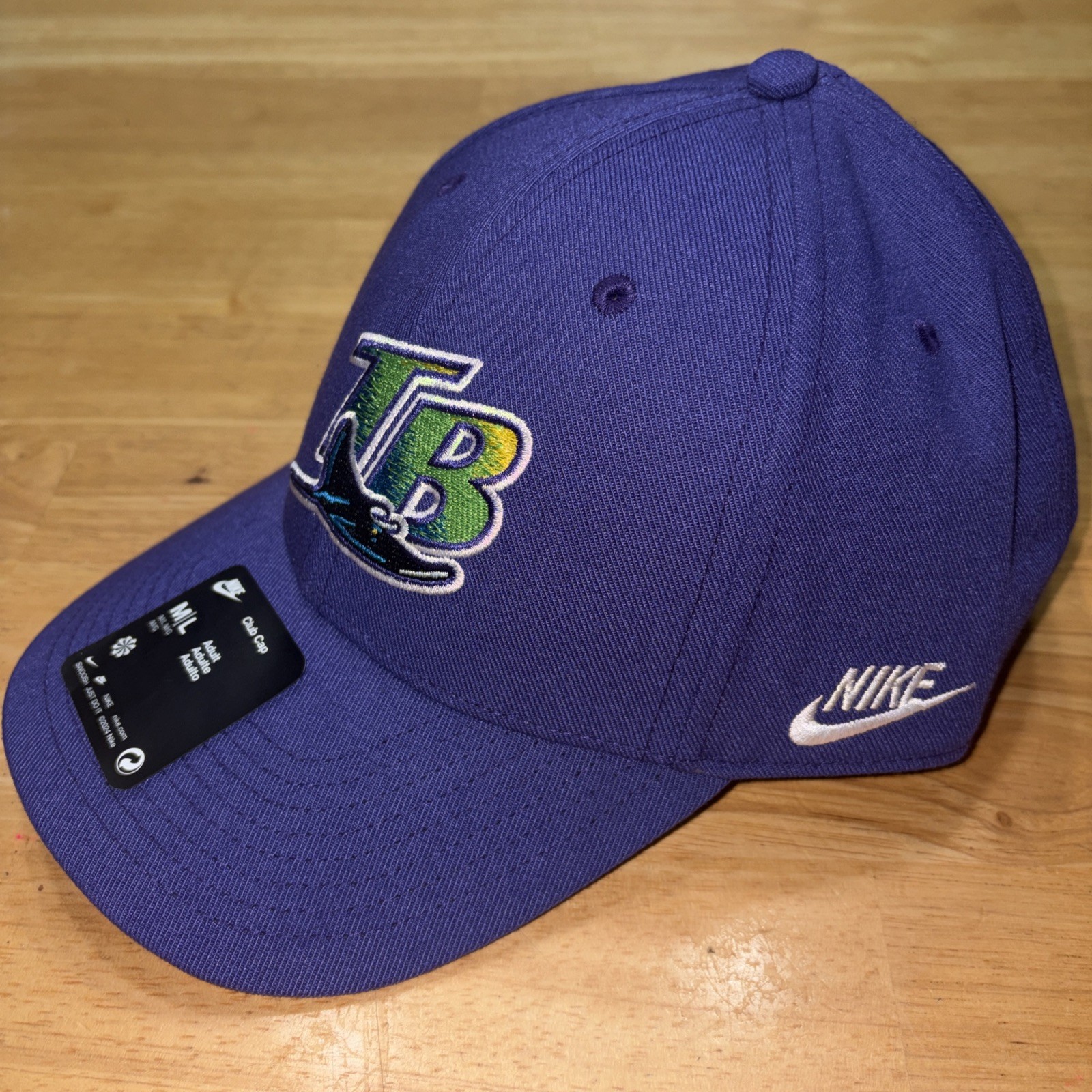 Tampa Bay Devil Rays Hat M/L Strapback Nike Purple Retro Throwback Club Cap NWT