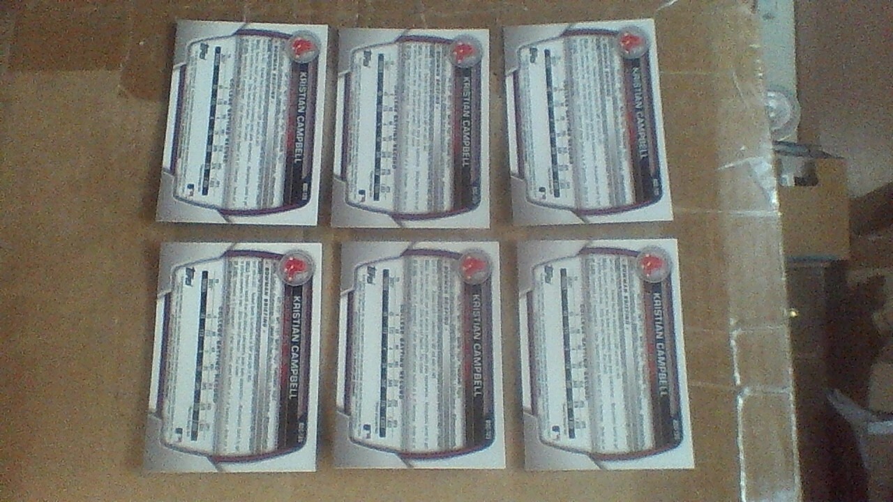(6) 2023 Bowman Draft Chrome Kristian Campbell 1st Bowman Chrome