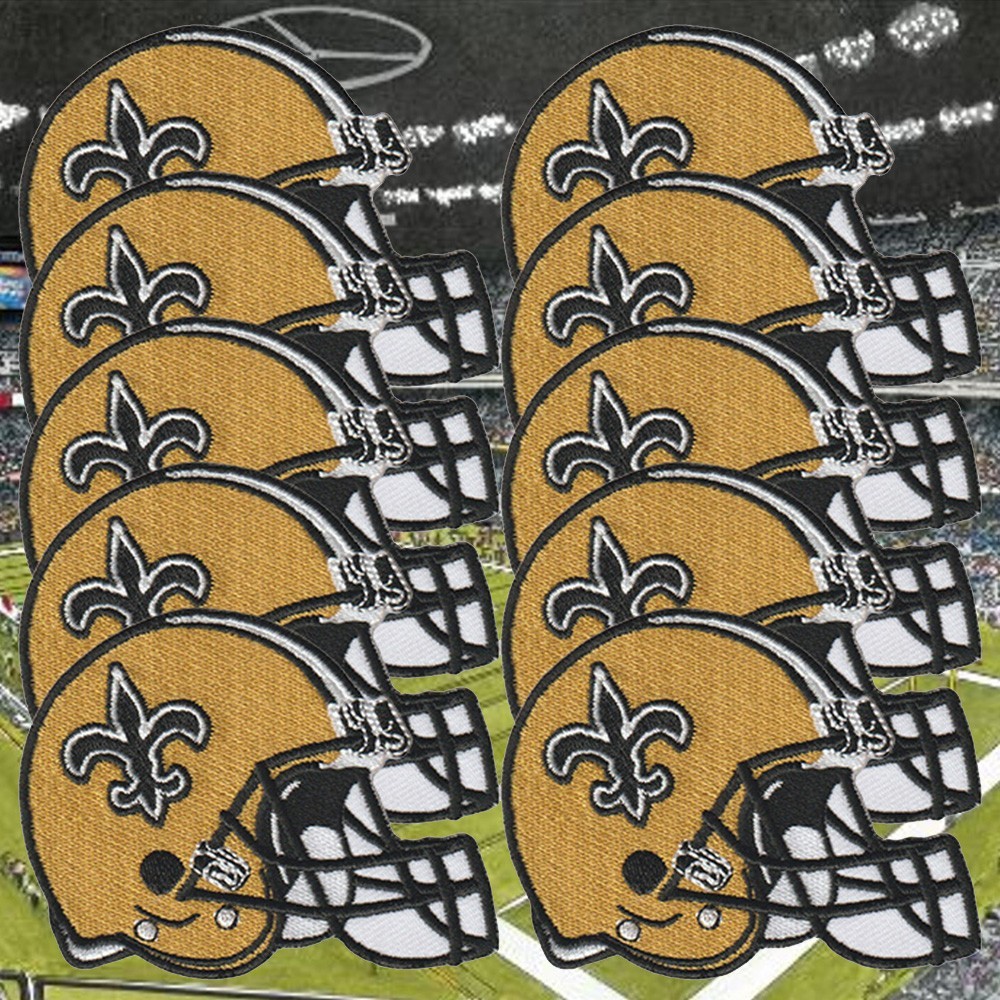 10 pcs New Orleans Saints Helmet Logo Size 3.3 in x 2.5 in Sew Iron On Patches