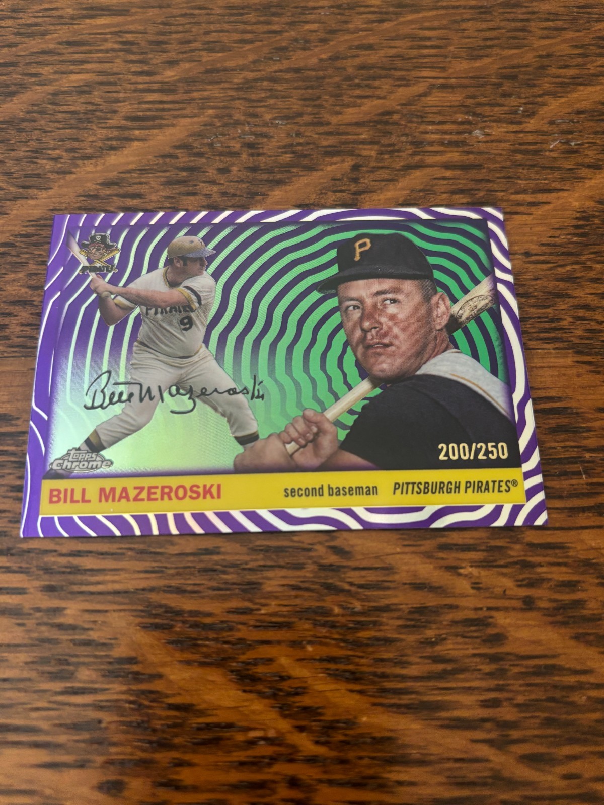 2025 TOPPS CHROME PLATINUM BILL MAZEROSKI 200/250 PURPLE VIBRATIONS REFRACTOR