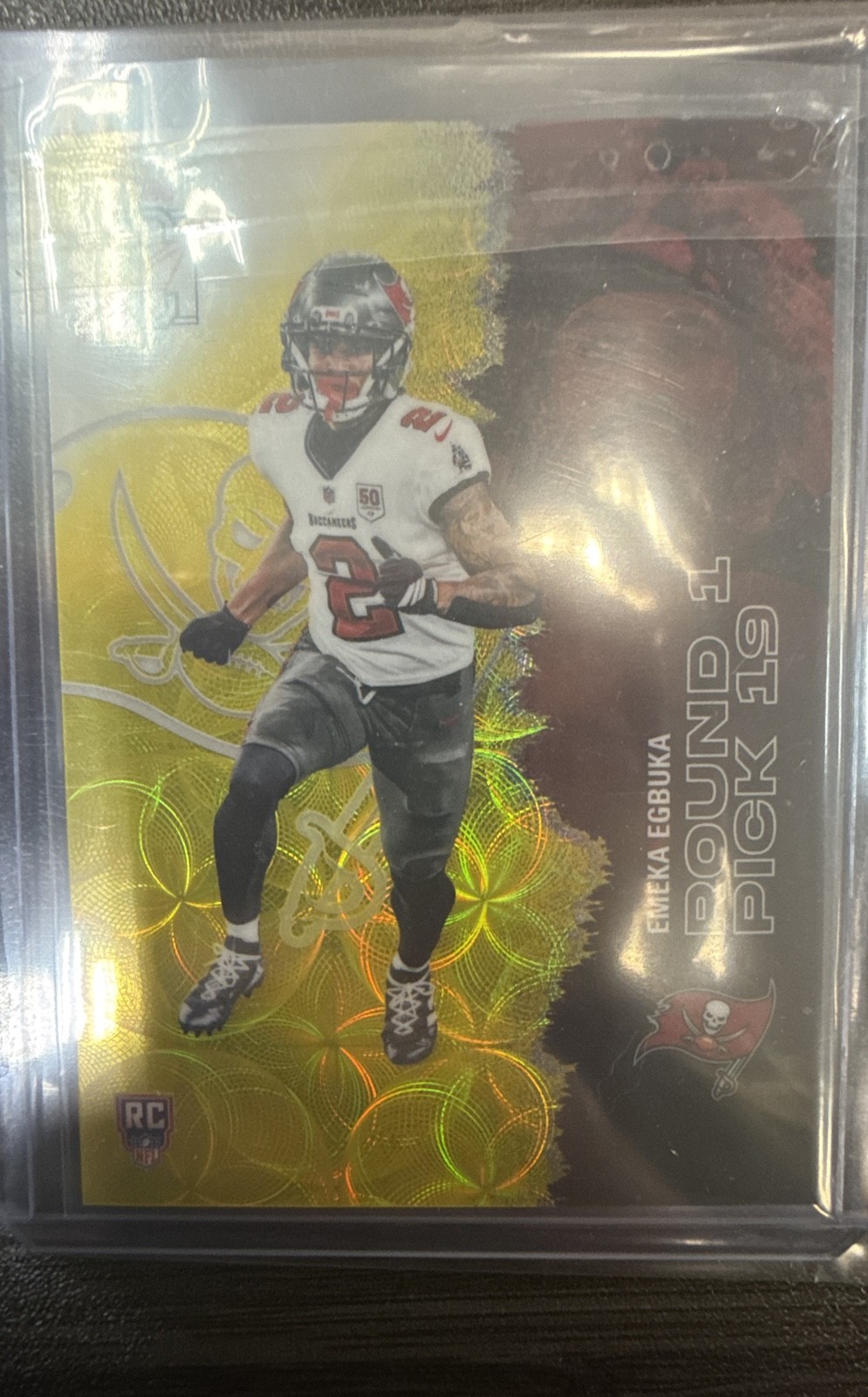 Yellow kaleidoscope Emeka Egbuka #105 Topps signature