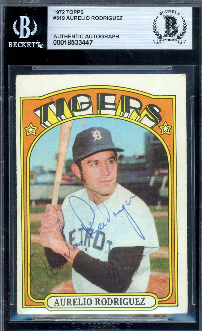 Aurelio Rodriguez Beckett BAS Signed 1972 Topps Autograph Tigers