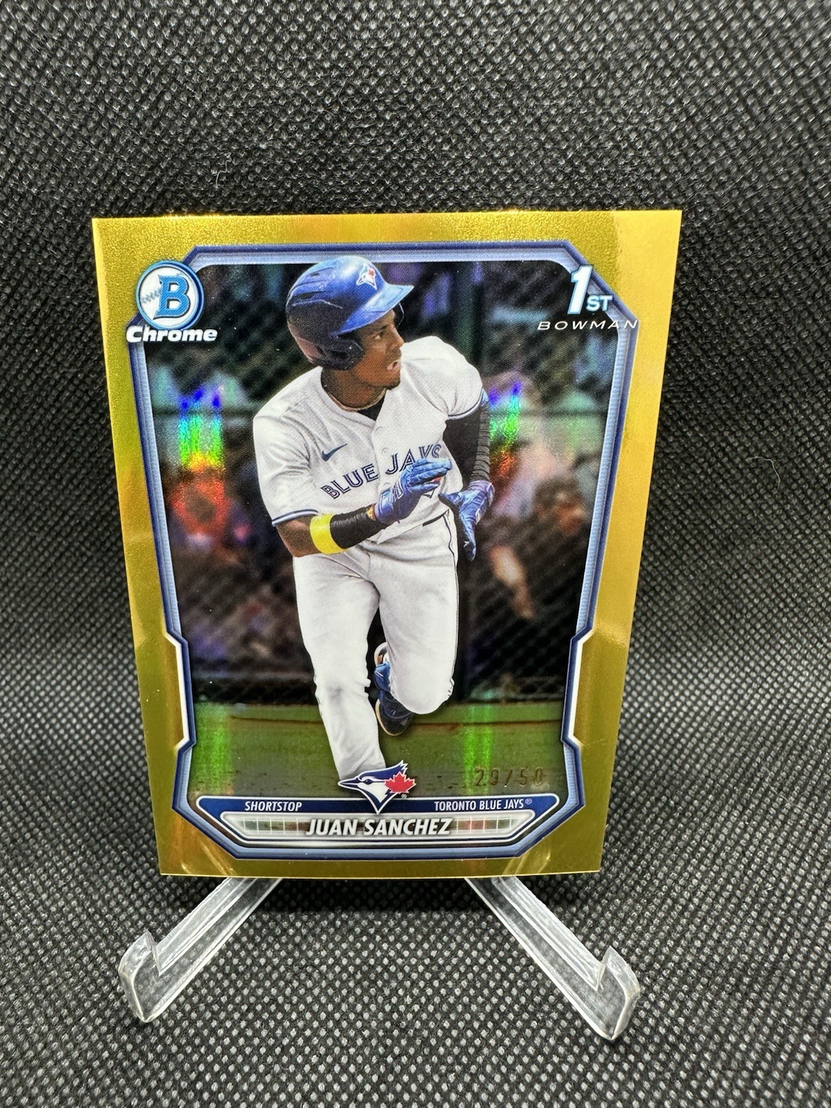 Juan Sanchez 2026 Bowman 1st Bowman Chrome True Gold #/50 Blue Jays #BCP-25