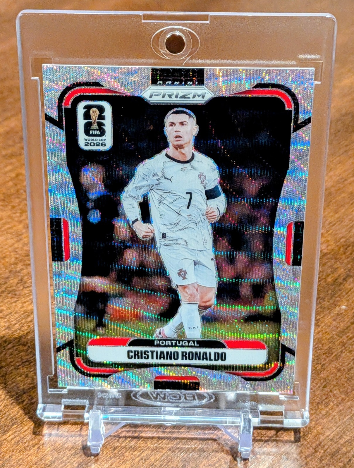 CRISTIANO RONALDO Portugal 2026 Prizm FIFA World Cup Soccer Silver Wave Prizm