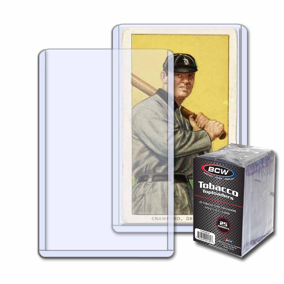 (Pack of 25) BCW Tobacco Toploaders – Sized For Mini T206 and A&G Trading Cards