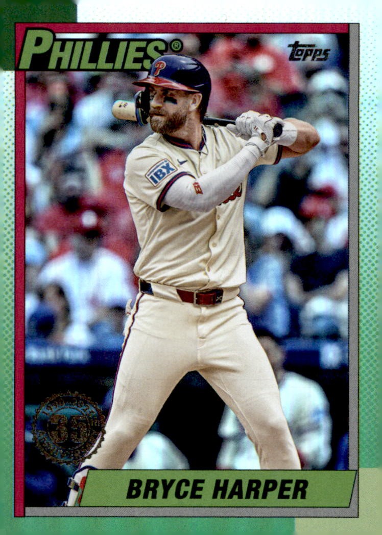 2025 Topps Update #U90-15 Bryce Harper 1990 Topps Baseball 35th Anniversary