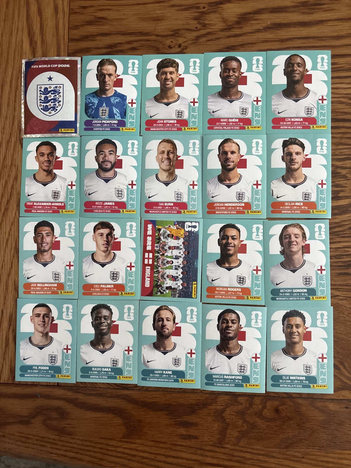 Panini FIFA World Cup 2026 Complete Country Team Set – Choose All 20 Stickers