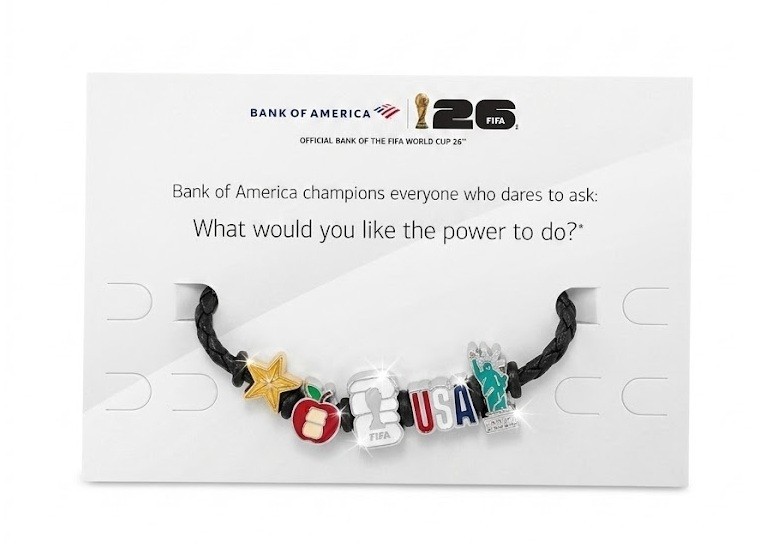 2026 FIFA World Cup Bank of America Charm Small Bracelet Fan Fest USA, NYC, FIFA