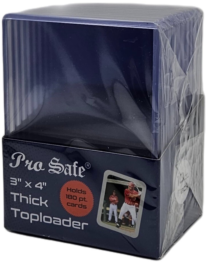 (10-Pack) Pro Safe 180pt Thick Toploaders Rigid Case Holders For Trading Cards