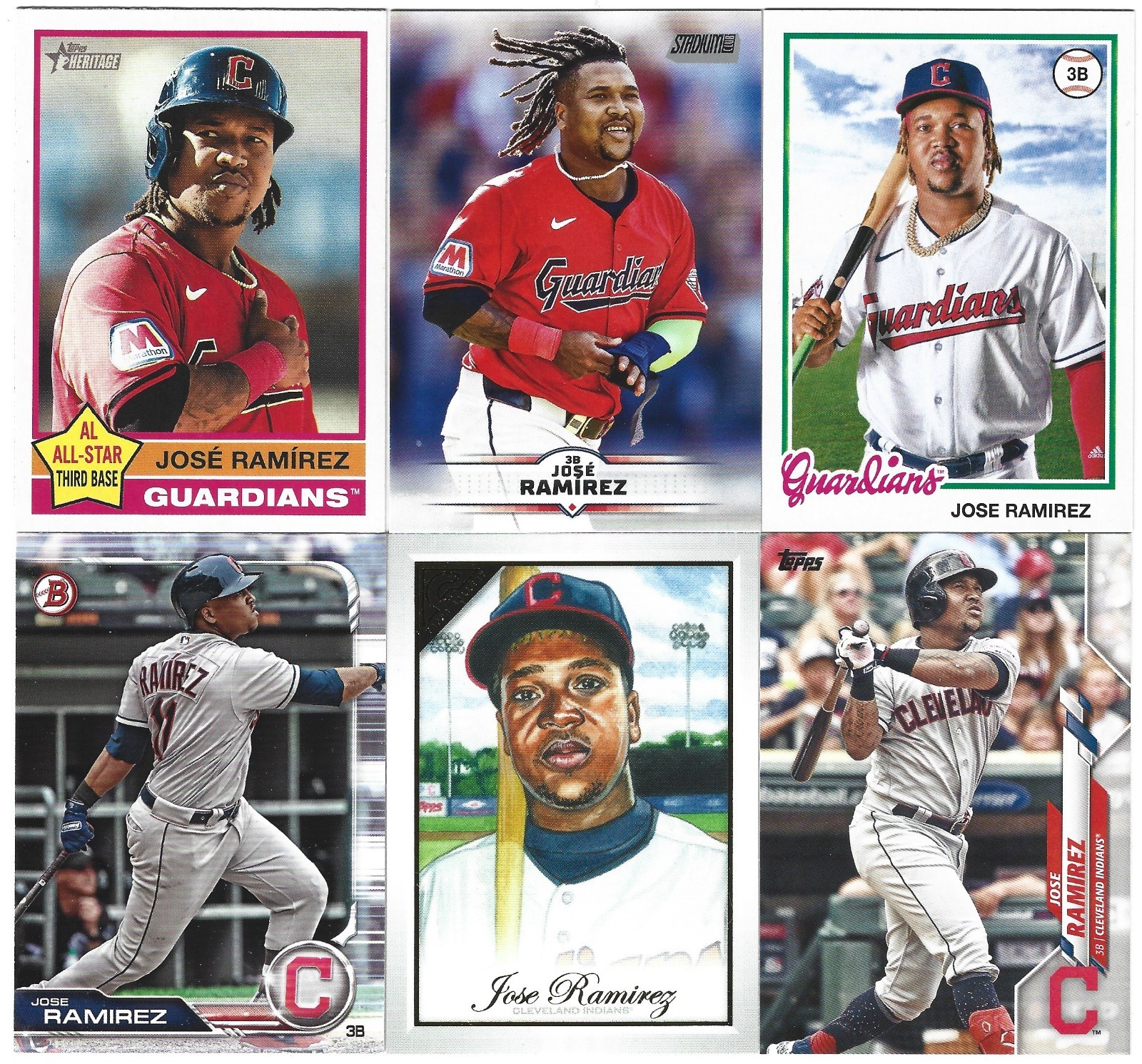 (32) 2018-2026 Jose Ramirez Baseball Card Lot with No Duplicates – Guardians