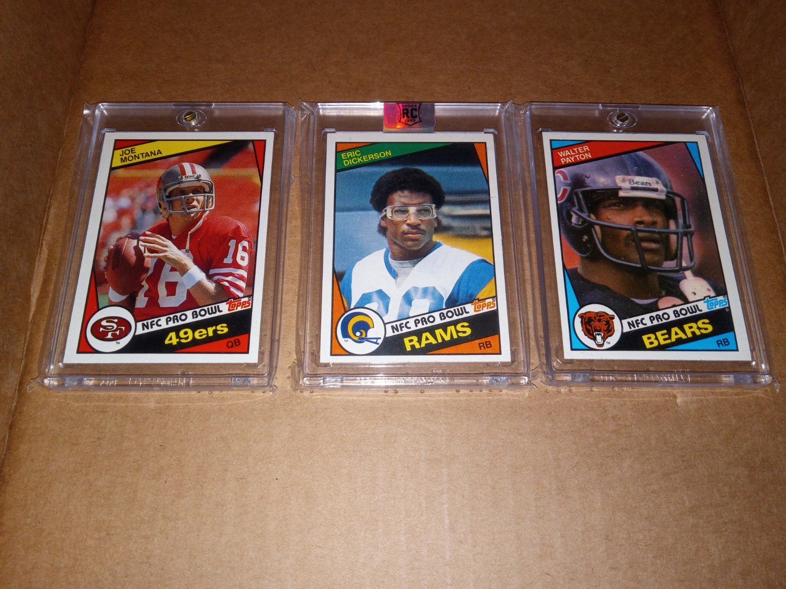 1984 Topps – Walter Payton #228,Erick Dickerson, Joe Montana Lot 3 Cards