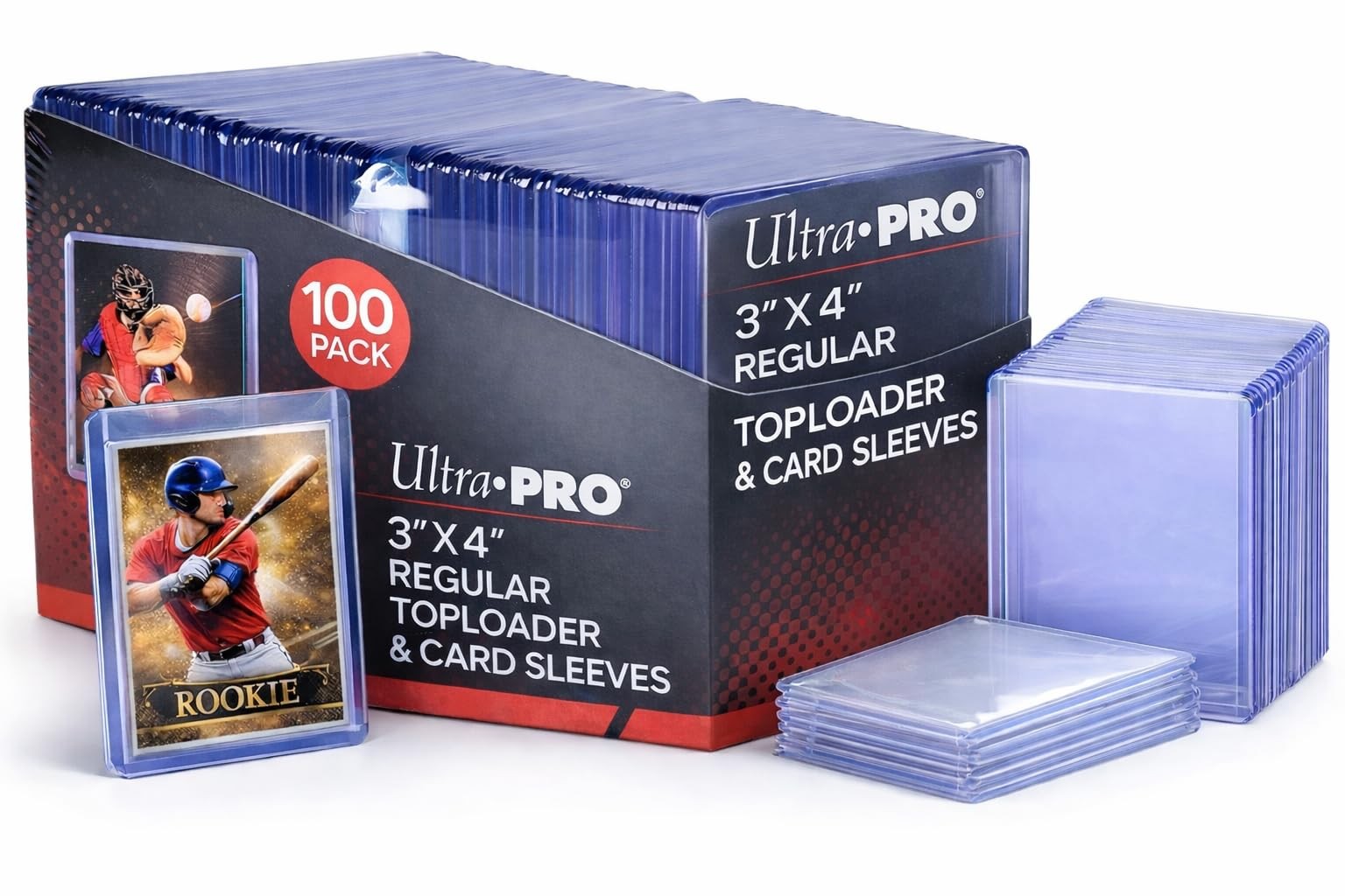 Ultra PRO 3 x 4 Clear Regular TopLoaders For Cards With Card Sleeves Bundle S…