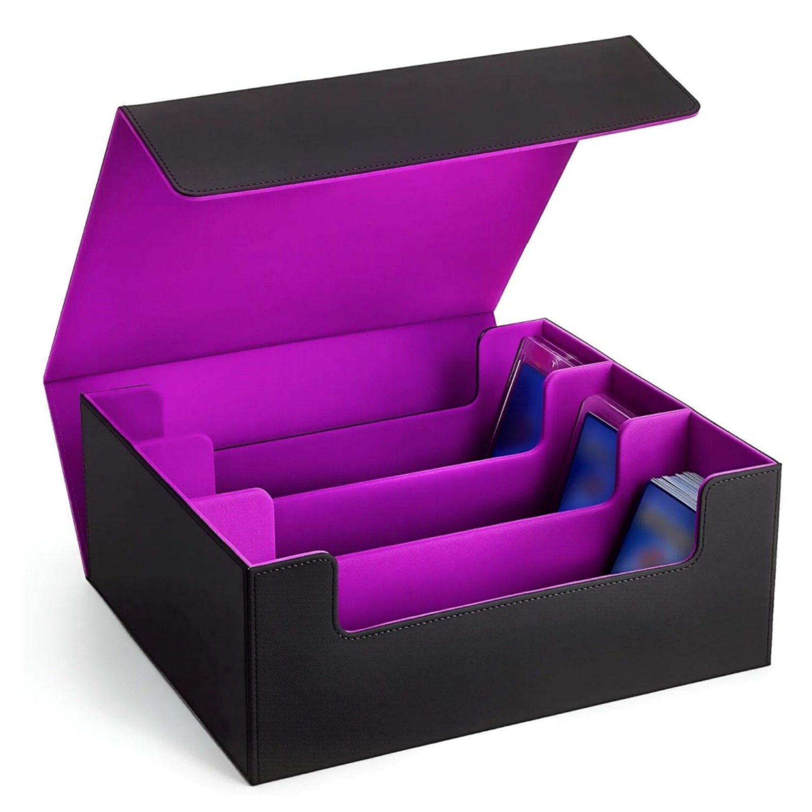 Trading Card Storage Box For 1800+, Leather Storage Box with Strong Closure New