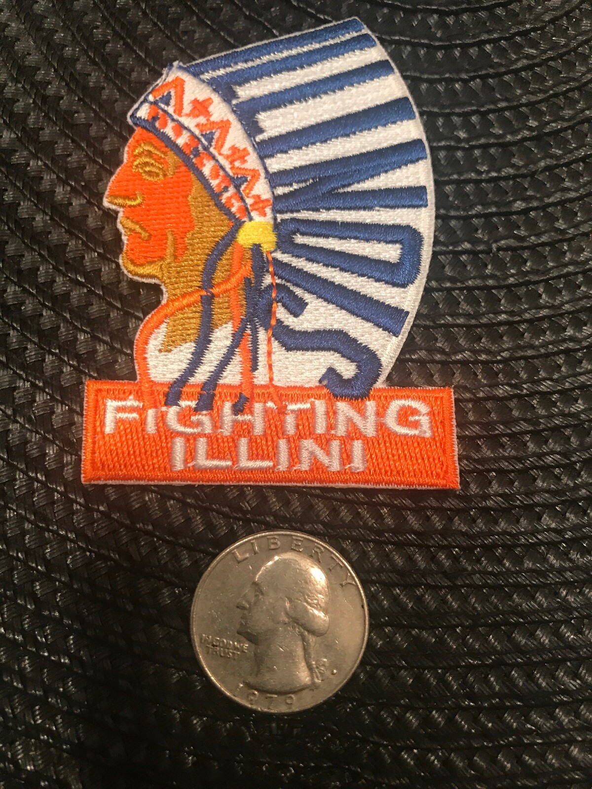 Illinois Fighting Illini Vintage Embroidered Iron On Patch 3” X 2”