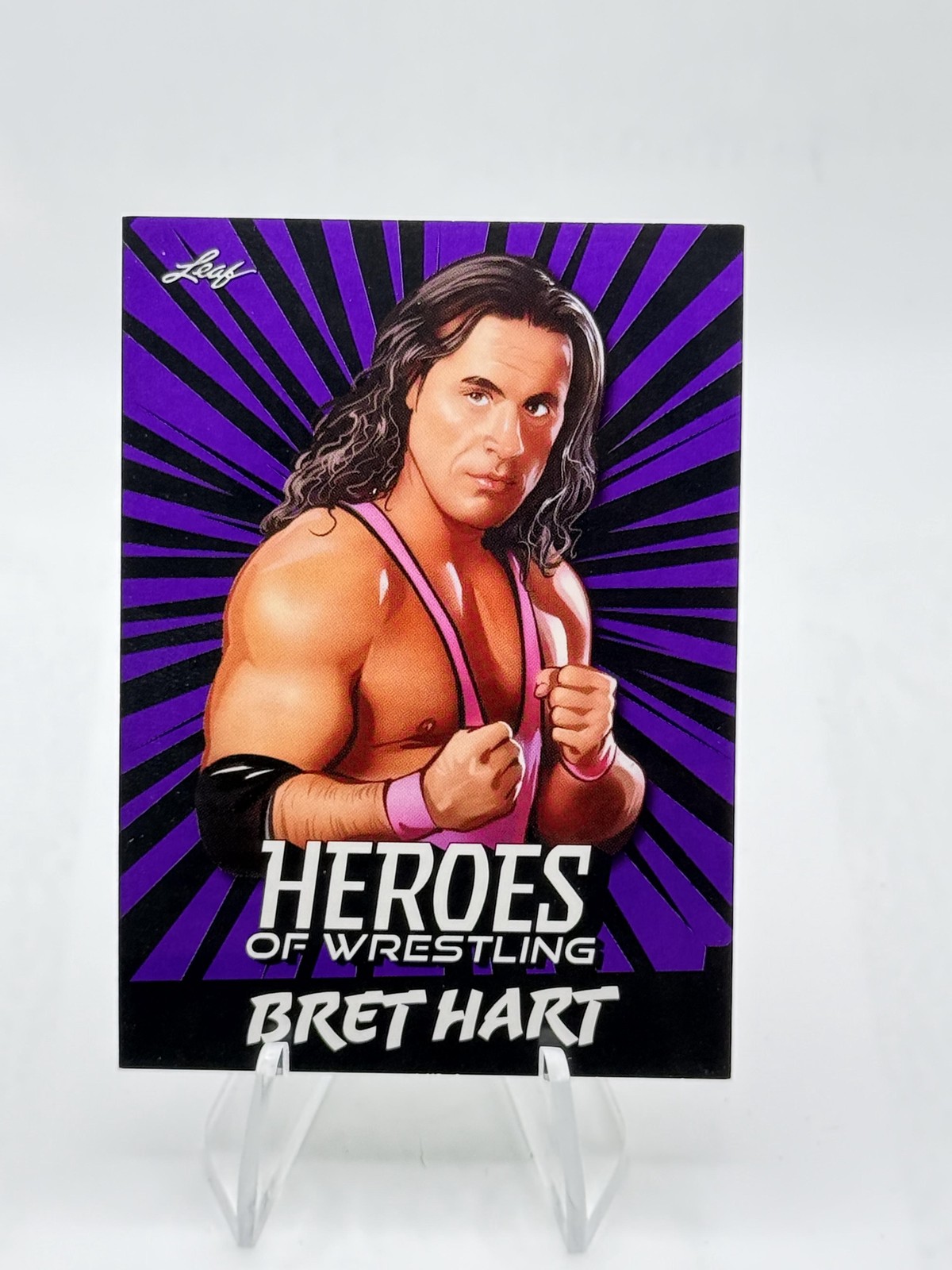2023 Leaf Heroes of Wrestling Bret The Hitman Hart WWE #B-1 Purple Variation