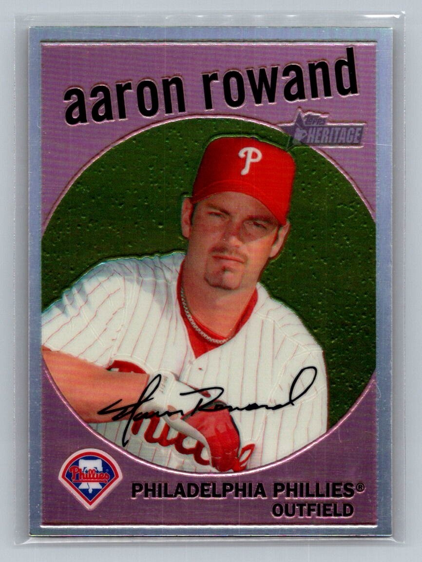 2008 Topps Heritage Chrome Refractor #C16 Aaron Rowand /559 Phillies Baseball