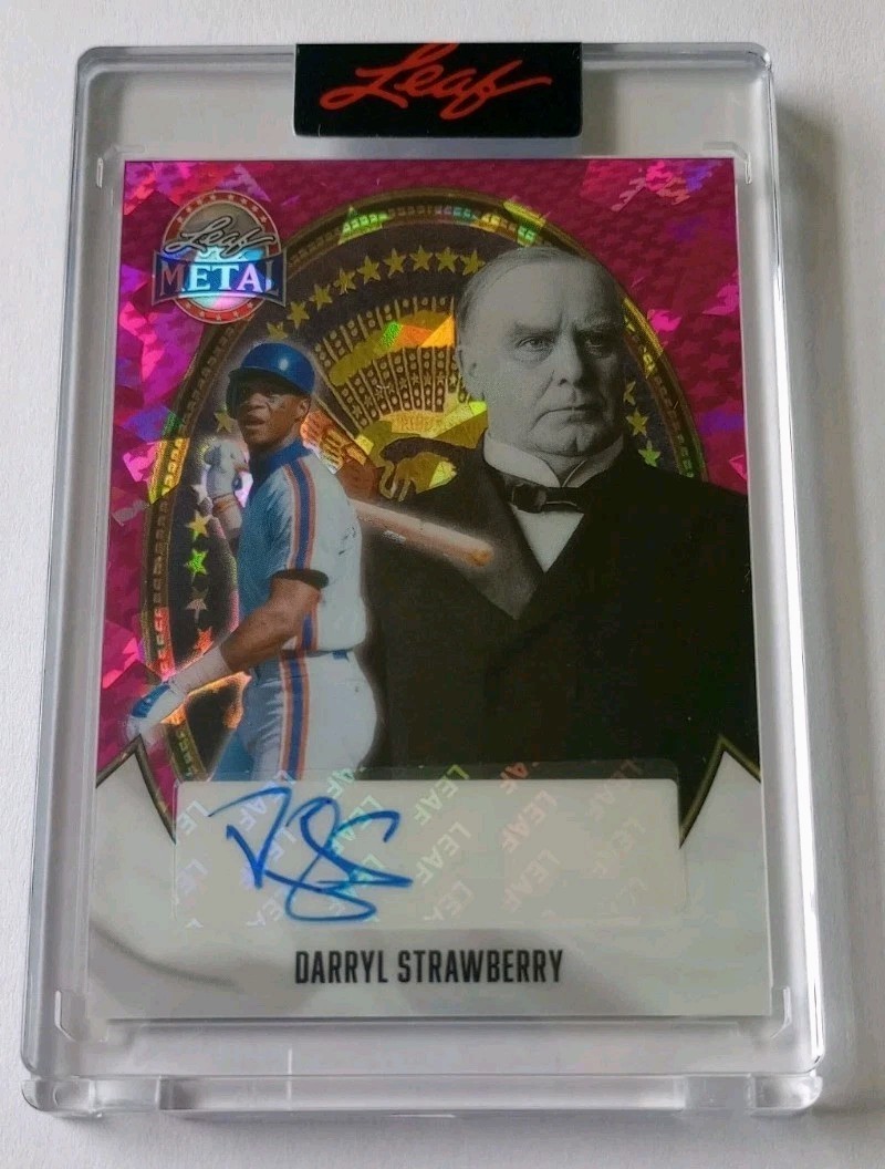 Darryl Strawberry 2026 Leaf President’s Day Pink Auto 1/1 Mets William McKinley