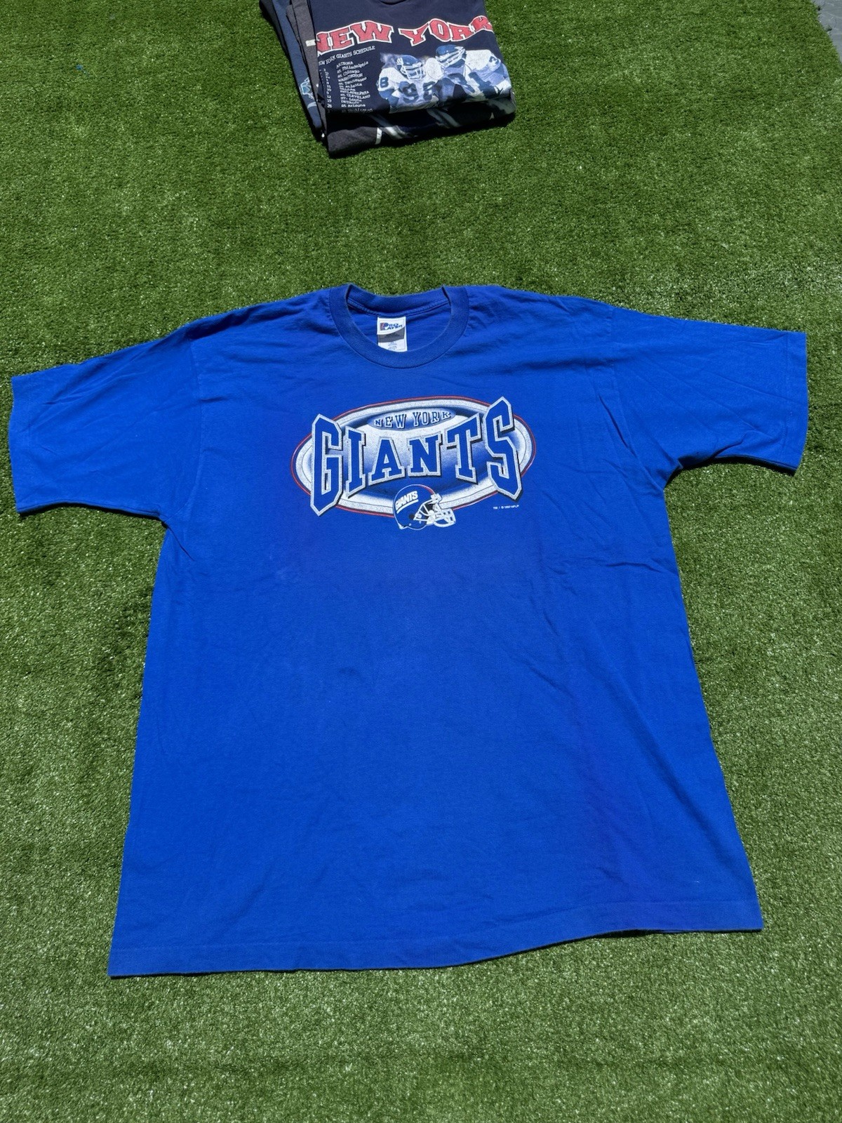 Vintage 1997 New York Giants Pro Player single stitch T-shirt Blue Size XXL