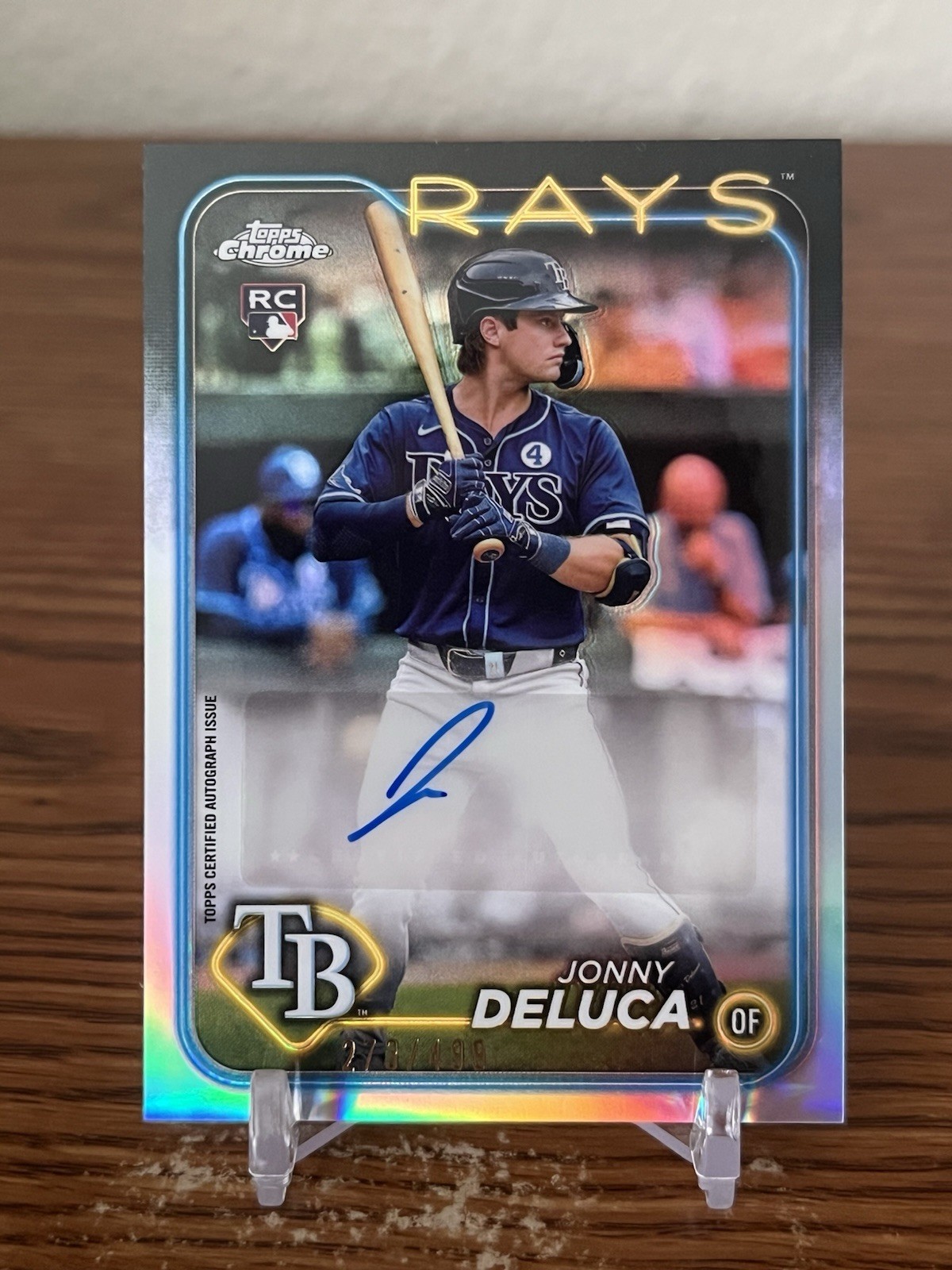 2024 Topps Chrome Update Jonny Deluca Rookie Auto Refractor /499 #AC-JD RC Rays