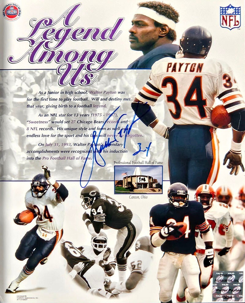 Walter Payton Reproduction signed archival quality photo