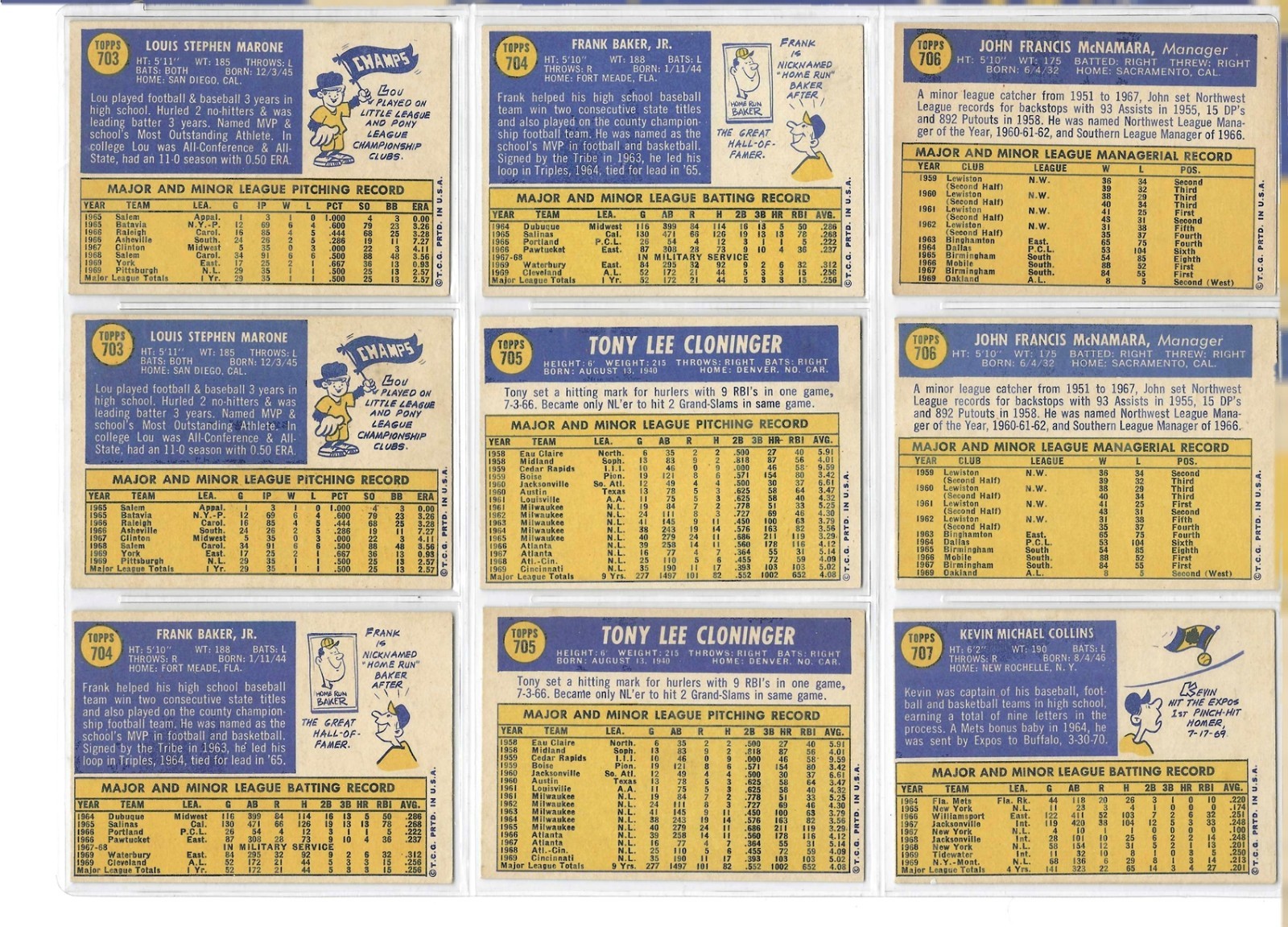 1970 TOPPS BASEBALL CARD HIGH NUMBER SINGLES (634-720)