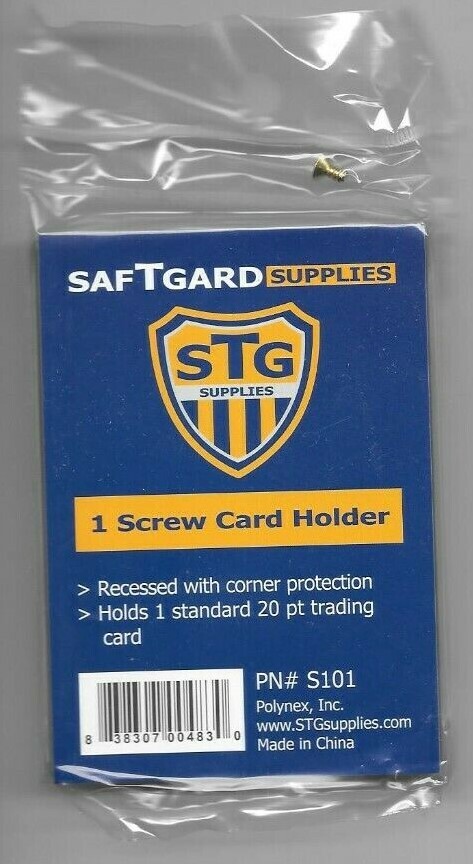 10 ONE SCREW SCREWDOWN REGULAR CARD HOLDERS 1 SCREW 20pt ARCHIVAL SAFE