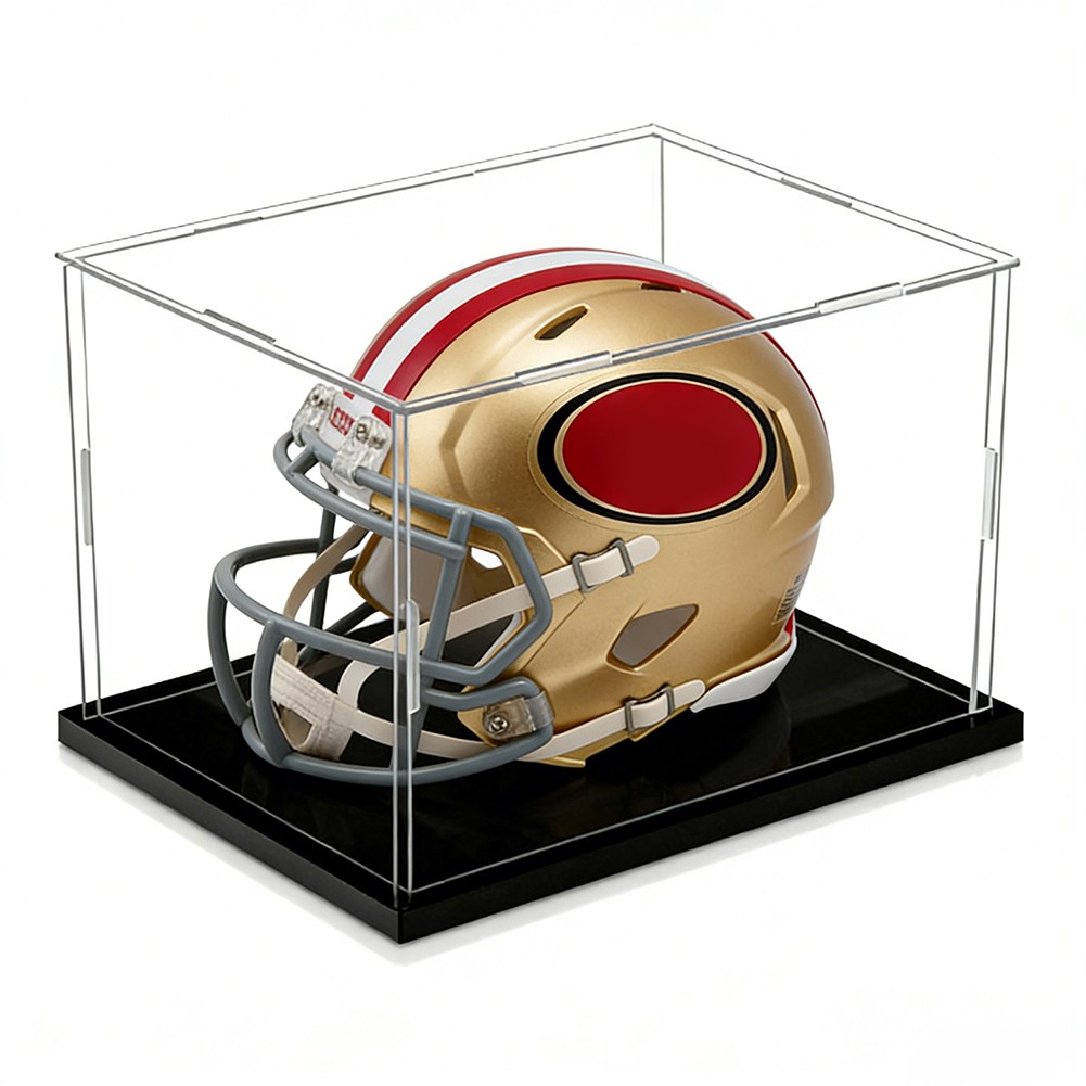 Mini Helmet Display Case with UV Protection for 1:2 Scale Football Baseball