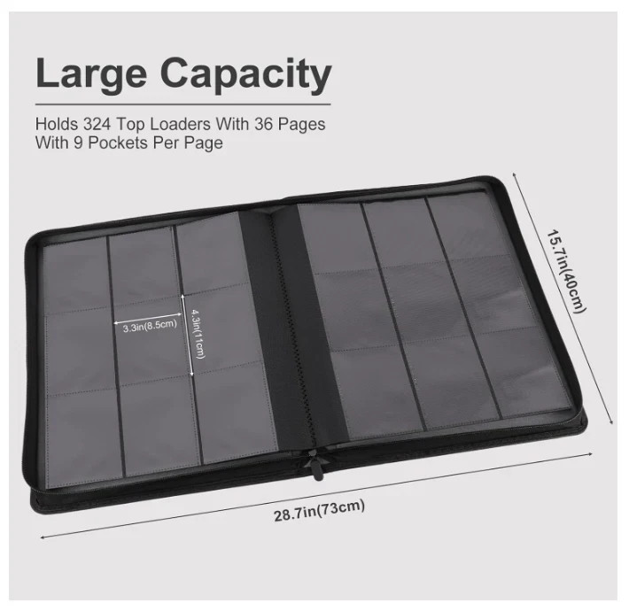 Toploader Binder Holds 288 Toploaders 9 Pocket Top Loader Binders for 3 x 4”