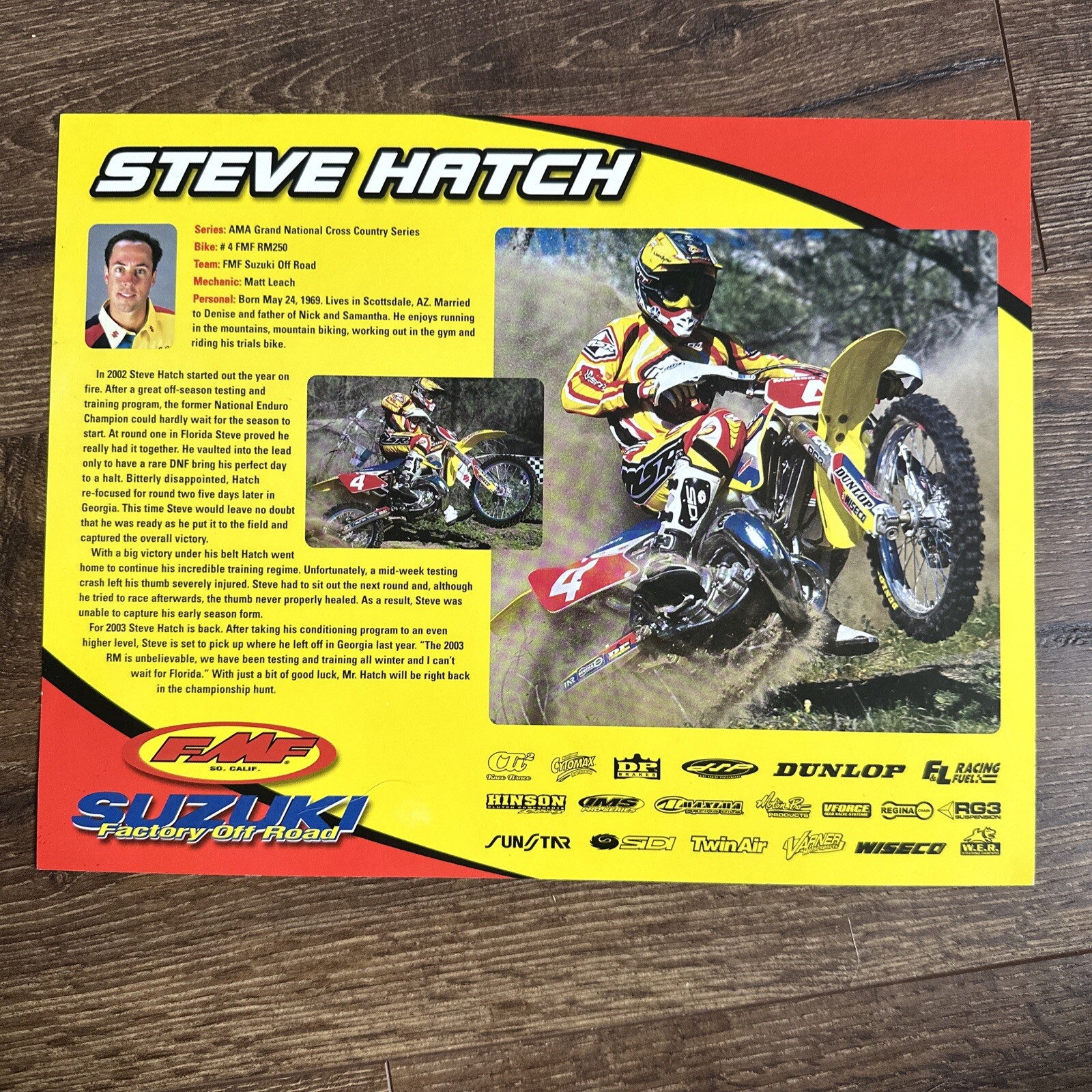 RODNEY SMITH MIKE KIEDROWSKI STEVE HATCH Signed Autogragh photo Motocross Racing