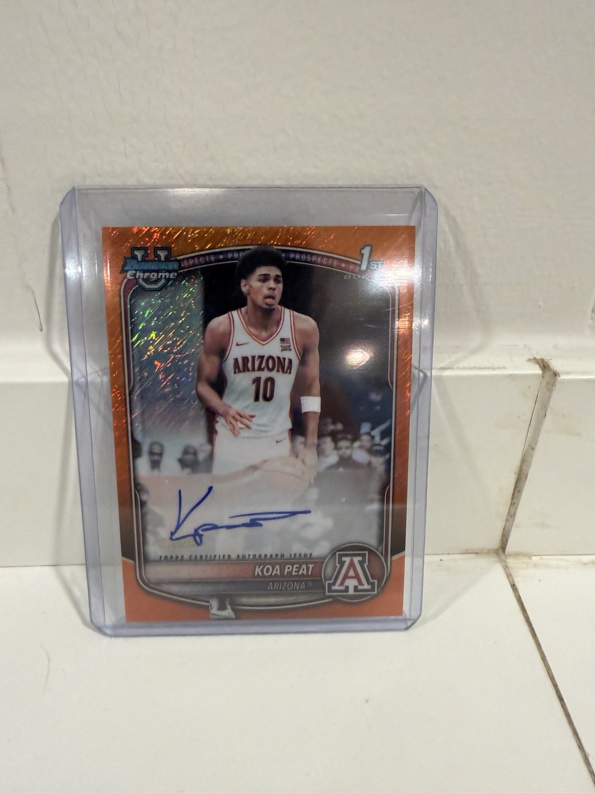 2025-26 Bowman Koa Peat Chrome Auto Orange Shimmer 01/25 1st Bowman