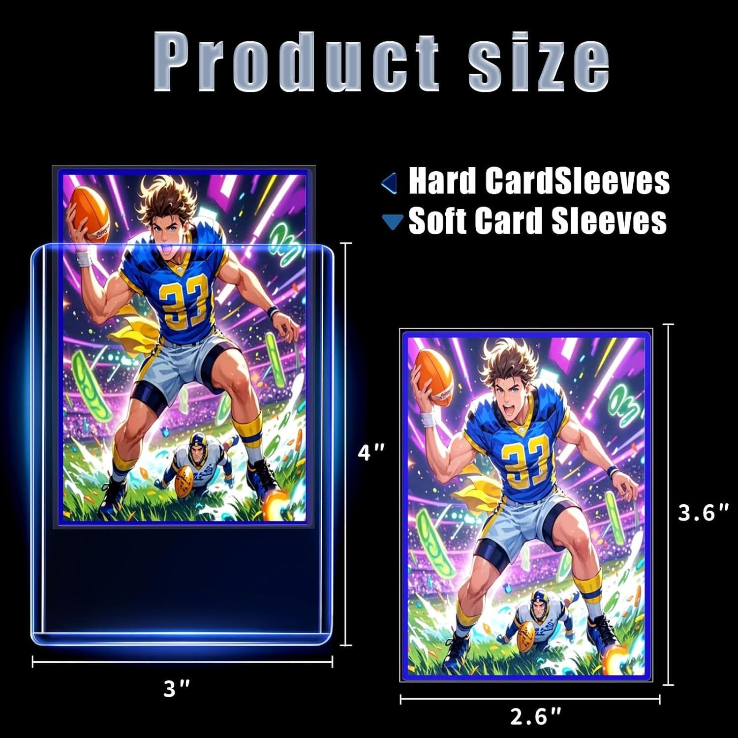 200 Transparent Card Sleeves Set: Superior Quality for Collectors – Blue Finish