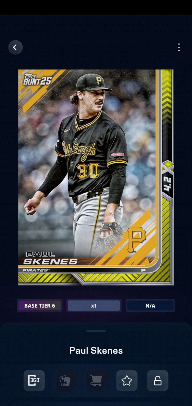 🔥 Paul Skenes 4.2 Boost Tier 6 Topps BUNT 🔥 Digital Card 🔥