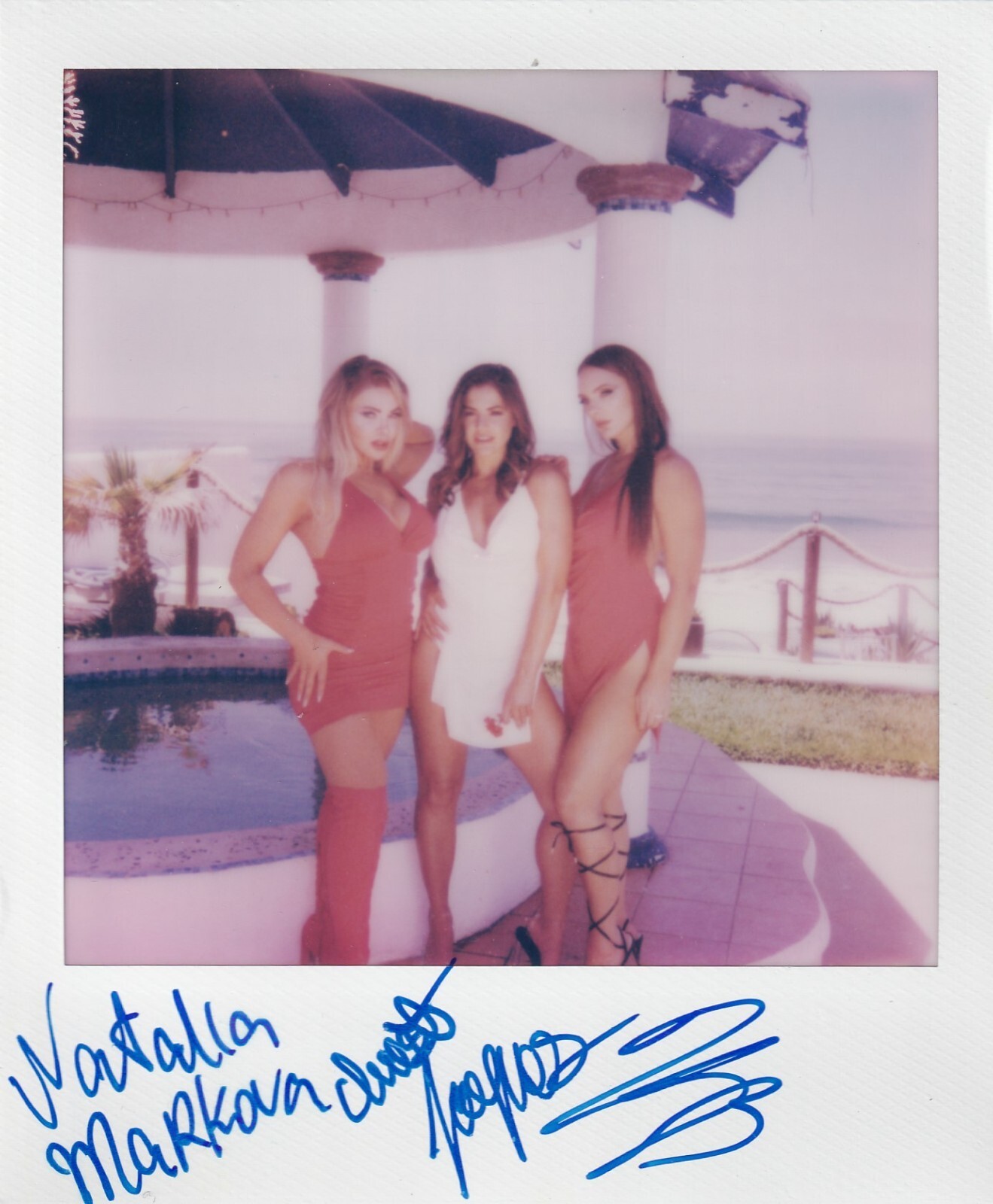 Kamille Natalia Markova Christi Jaynes Signed BTS 3.5×4.2 Polaroid Photo BAS COA