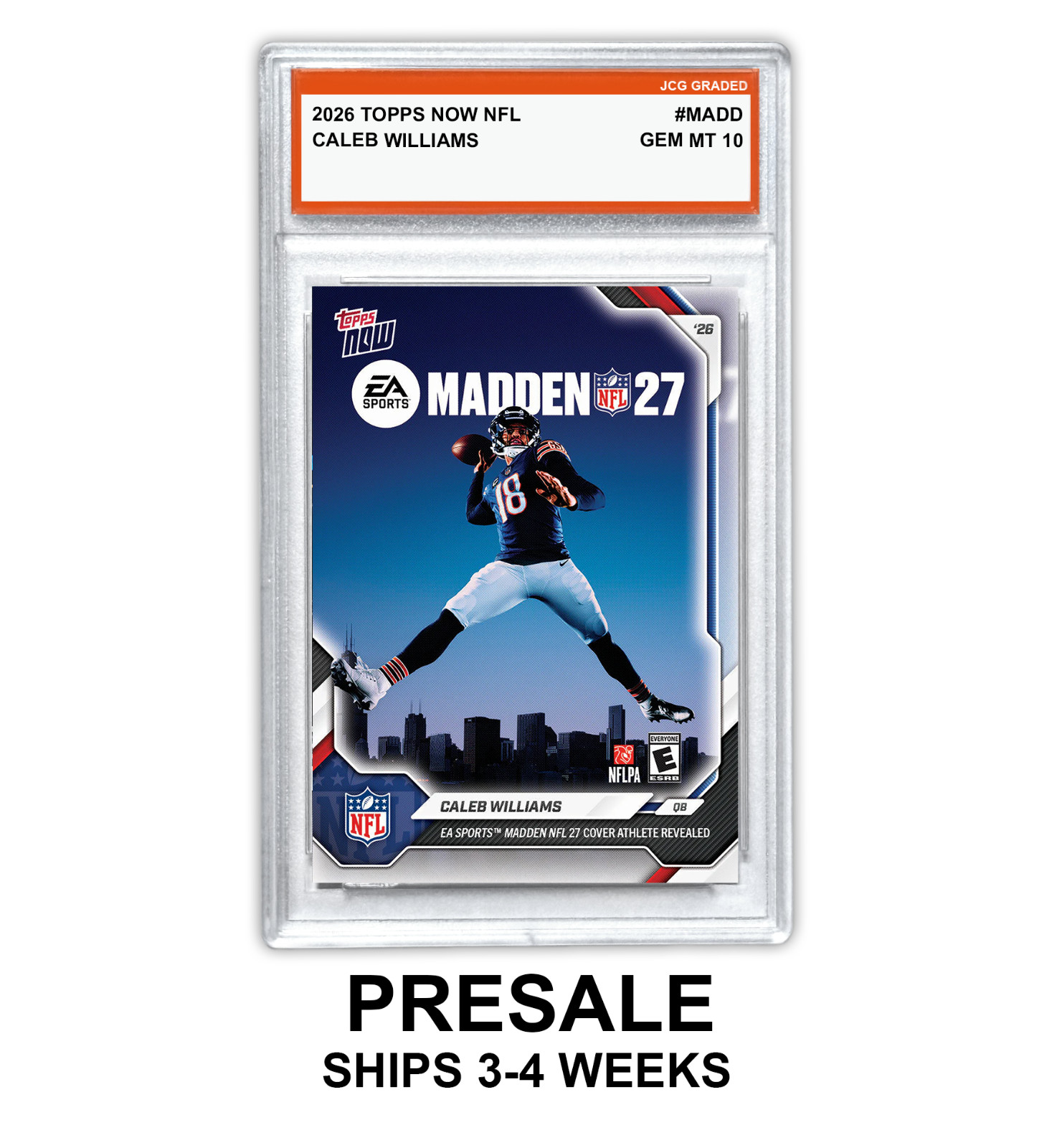 Caleb Williams 2026 TOPPS NOW NFL #MADD Madden 27 Graded Gem Mint 10 – Presale
