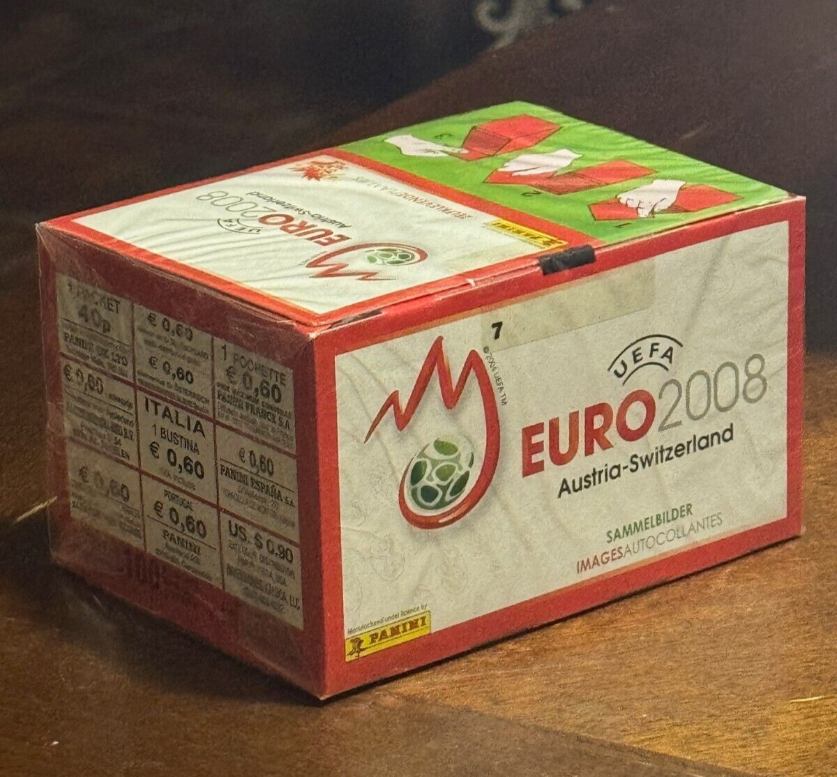 PANINI 2008 UEFA EURO Austria Switzerland Sticker Box 100 Packs Ronaldo NEW