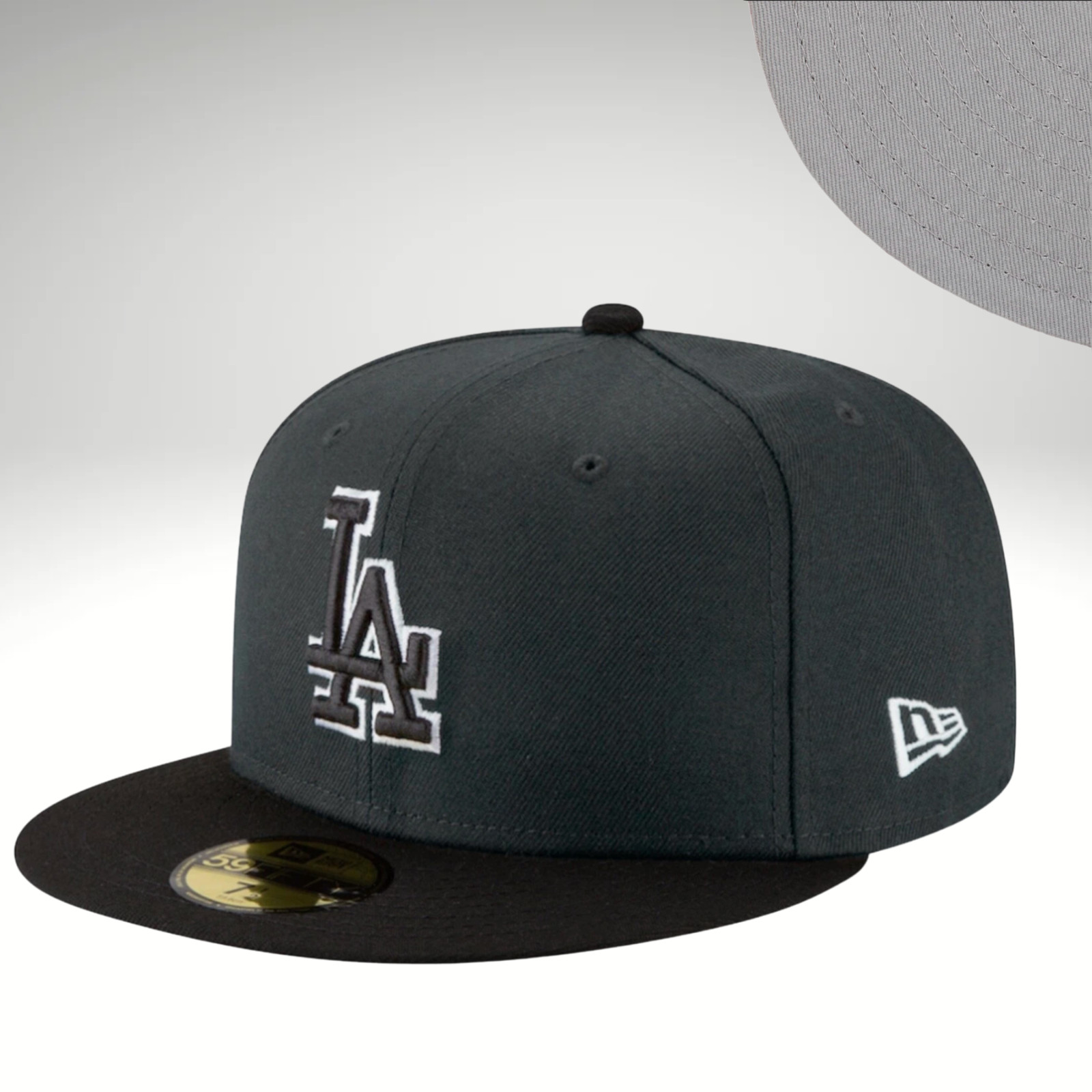 Los Angeles Dodgers Dark Gray Black Basic 59FIFTY Fitted