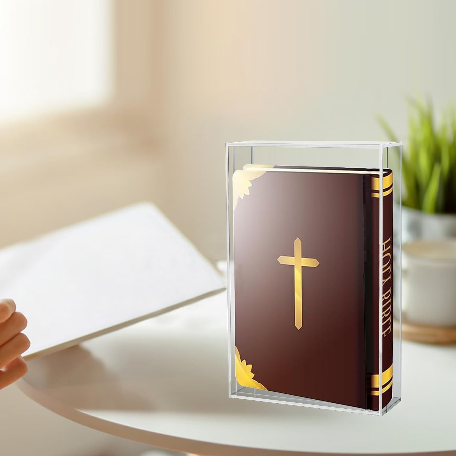 Acrylic Bible Display Case – Wall Mounted & Tabletop, 10.2″x7″x2.4″, Book Protec