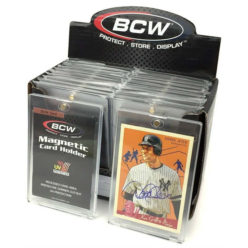 5 BCW 35 Point UV Protected Magnetic Thick Trading Card Holders one touch