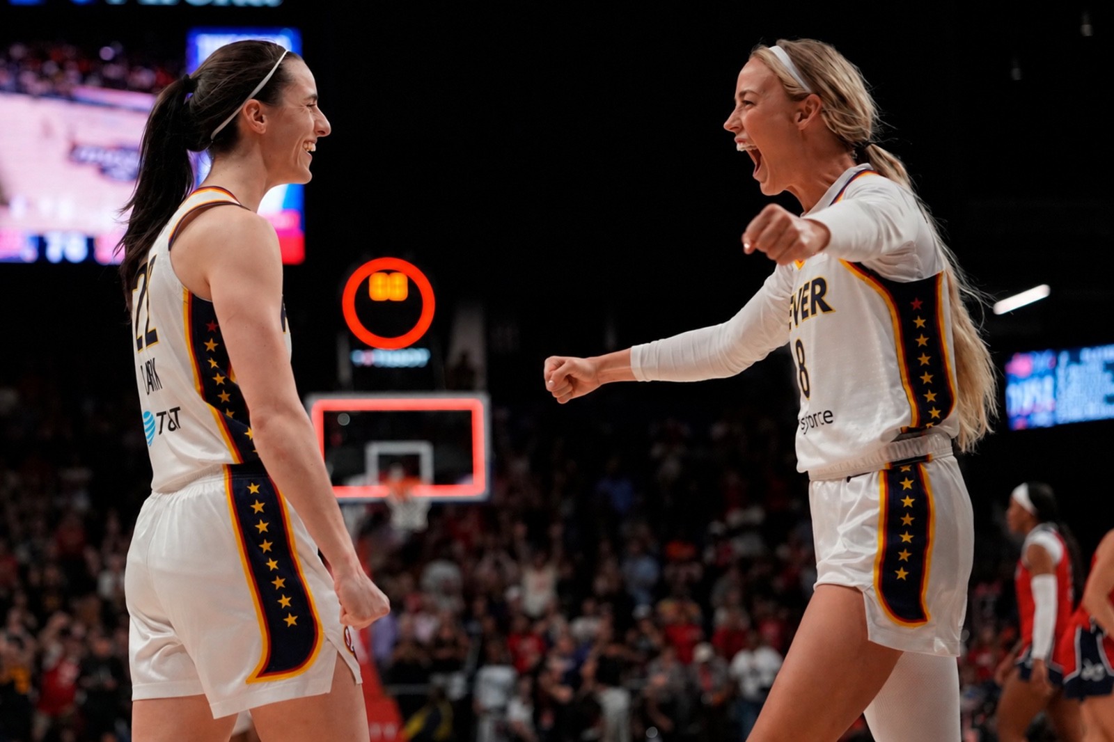 Caitlin Clark,Sophie Cunningham 4×6 Photo Indiana Fever Post Game Winning shot