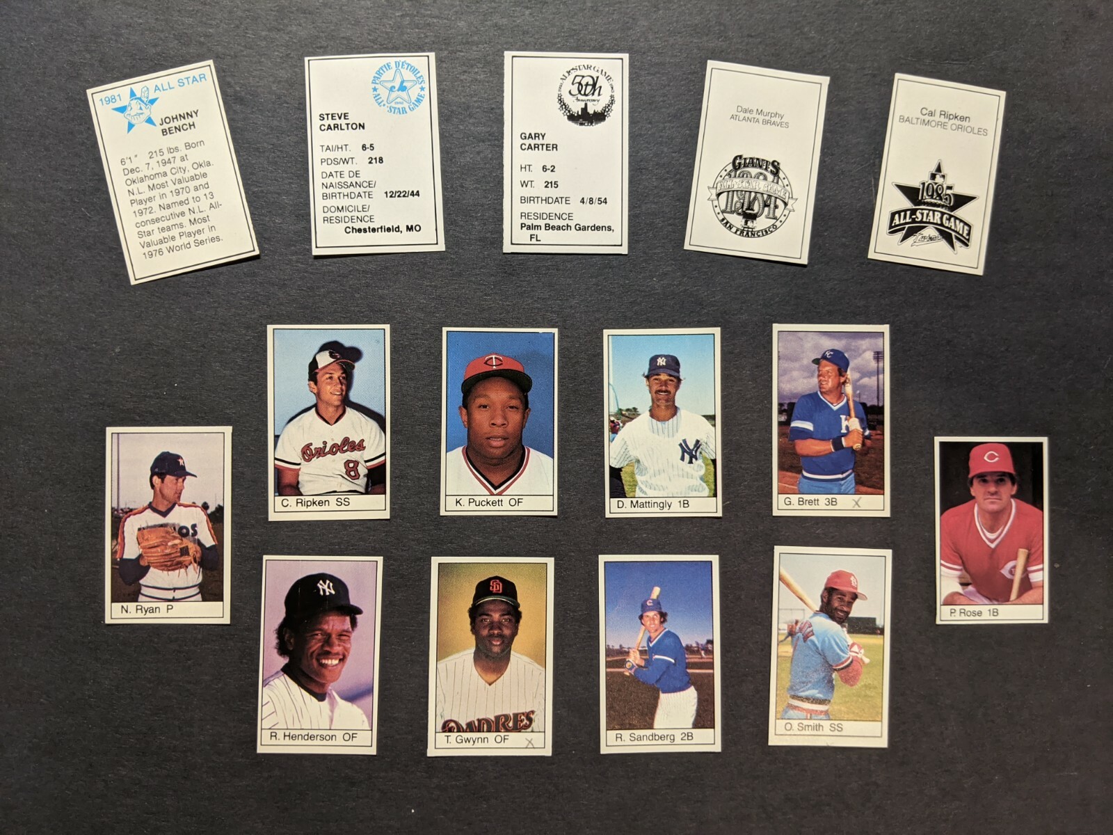 MLB All-Star Game Program Player Inserts 1981 1982 1983 1984 1985 1986 U Pick