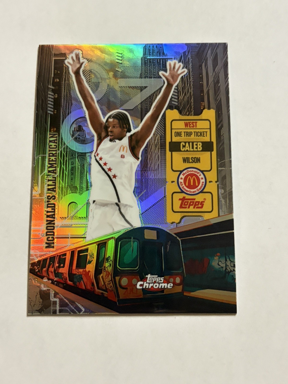2025 Topps Chrome McDonalds Silver Refractor One Trip Ticket Caleb Wilson Bulls