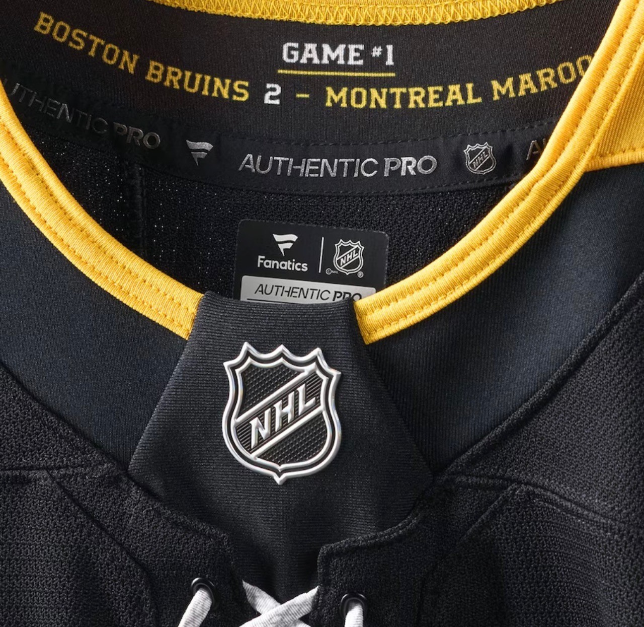 BOSTON BRUINS FANATICS BLANK AUTHENTIC PRO CENTENNIAL GAME JERSEY – SIZE 54 MiC