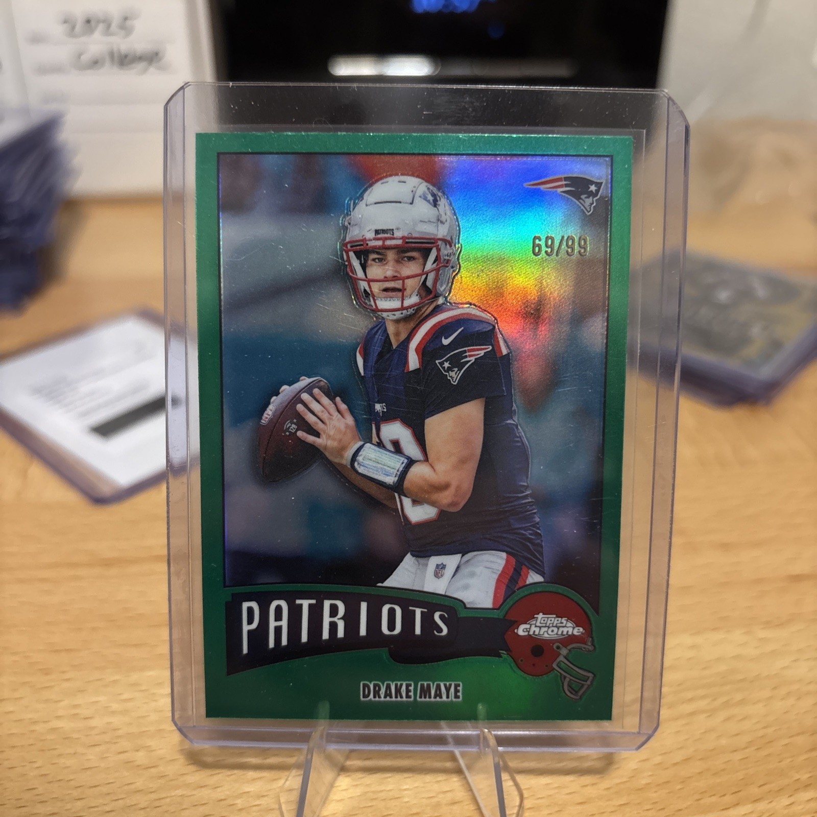 2025 Topps Chrome Drake Maye #69/99 Green Throwback #1975-23 Patriots Sexy 🔥