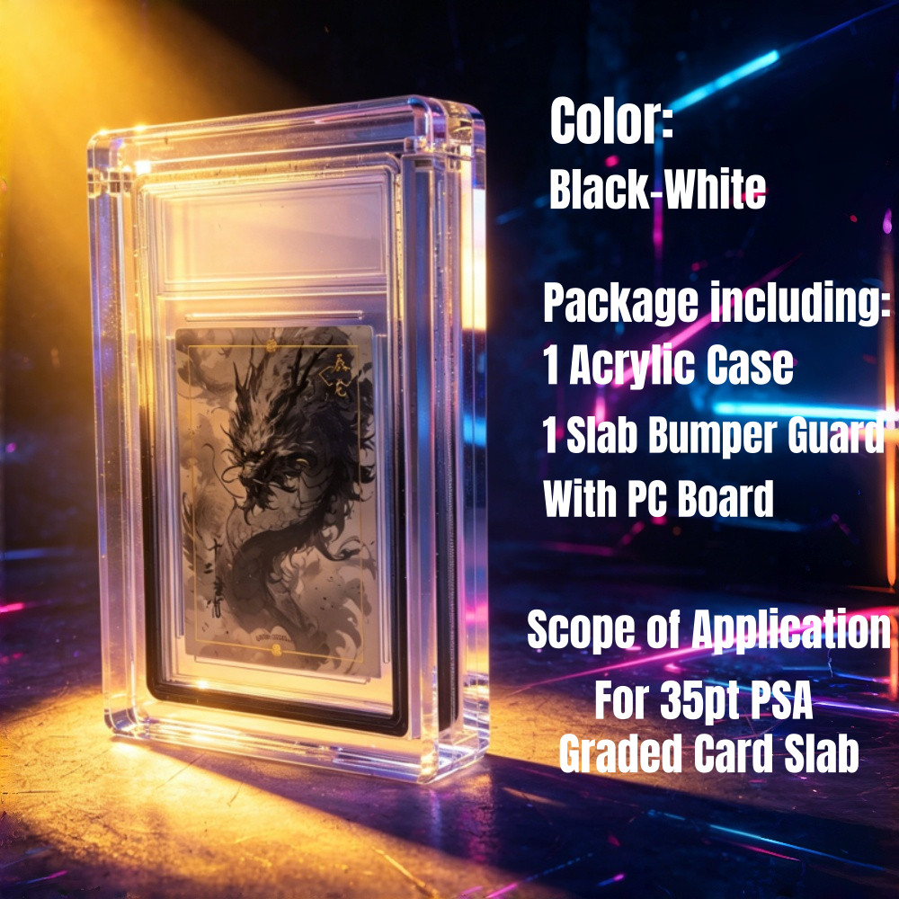 Display Set For 35pt PSA: Acrylic Clear Stand+Graded Bumper Guard With PC Panel