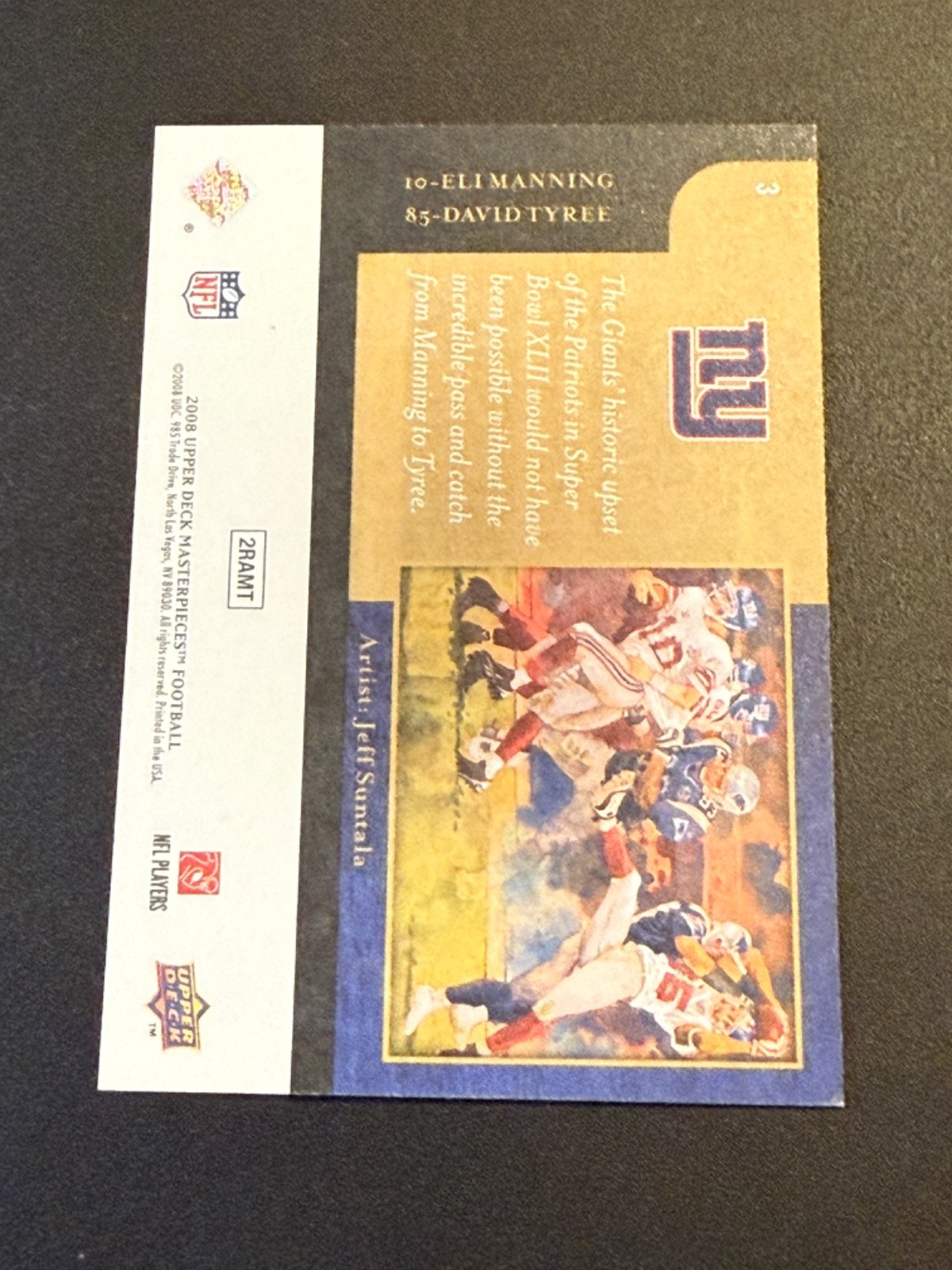 2008 Upper Deck Masterpieces Eli Manning/David Tyree #3