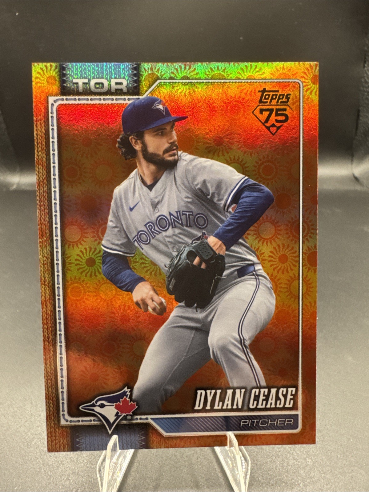 2026 Topps Series 2 Orange Sun Holo Foil Parallel #547 Dylan Cease Blue Jays